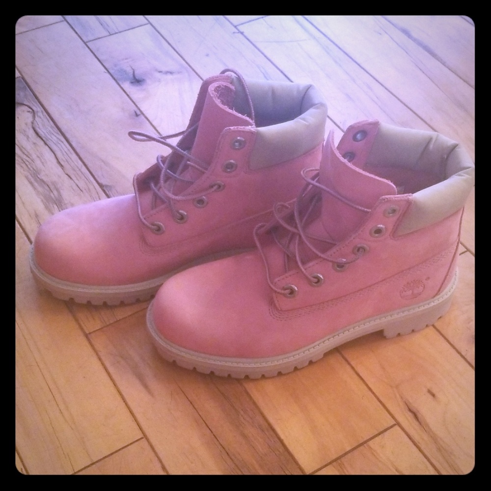 Pink timberland boots